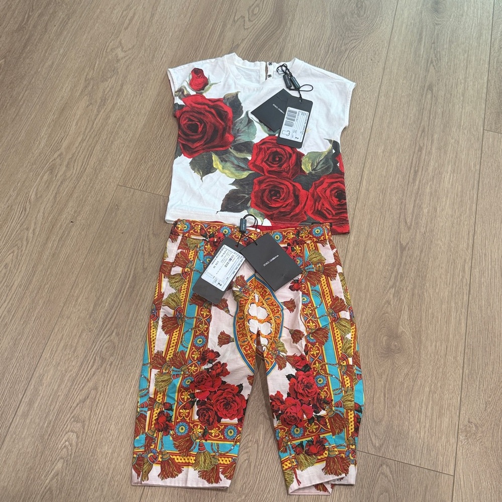 Dolce & Gabbana Kids Red and White Matching Set